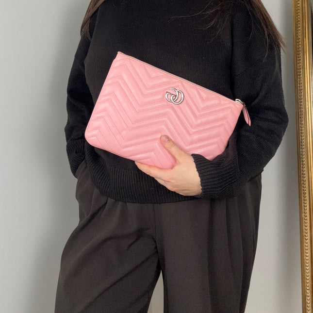 Pochette cuir GG Marmont Gucci