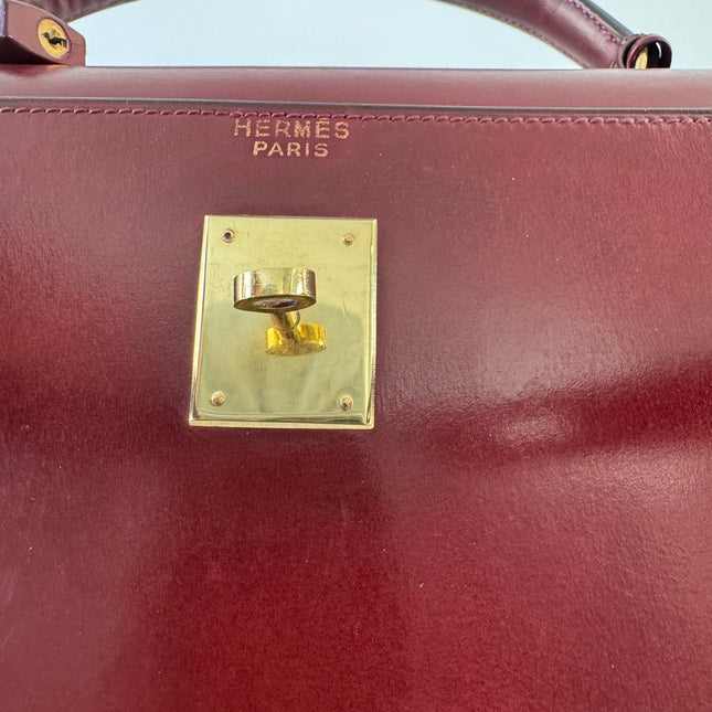 Sac Hermès Kelly 32 box Bordeaux