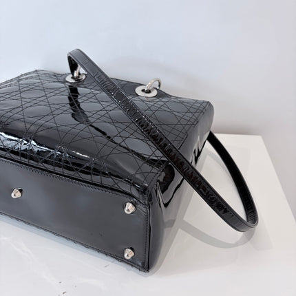 Sac Dior Lady Dior Large Noir Vernis