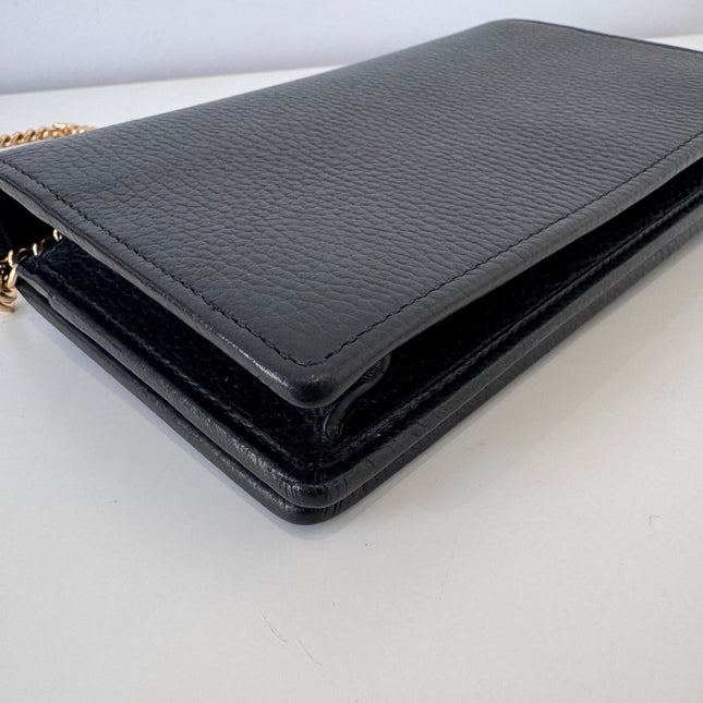 Sac Gucci Wallet on chain GG Marmont noir