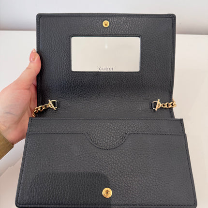 Sac Gucci Wallet on chain GG Marmont noir