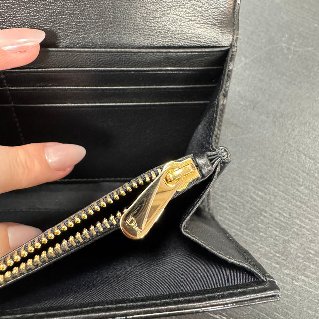 Portefeuille Noir Vernis Dior