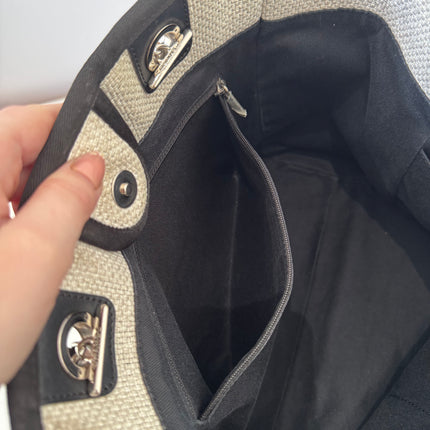 Sac Chanel Deauville medium toile écrue