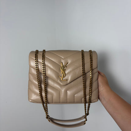 Sac Saint Laurent Loulou Small beige