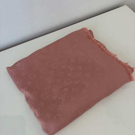 Châle Louis Vuitton rose 140cm