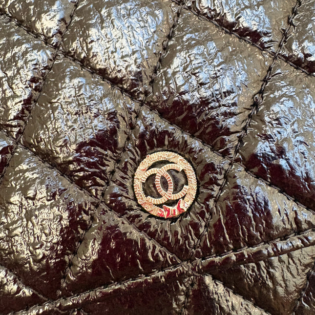 Sac Chanel Wallet on chain noir vernis