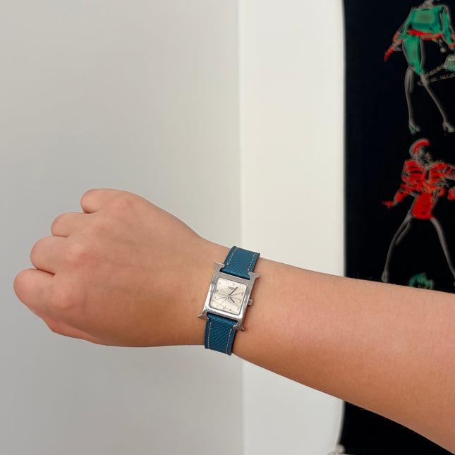 Montre hermès Heure H Mini bleu jean
