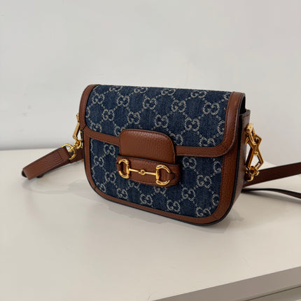 Sac Gucci Horsebit 1955 PM Denim