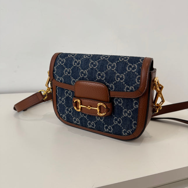 Sac Gucci Horsebit 1955 PM Denim