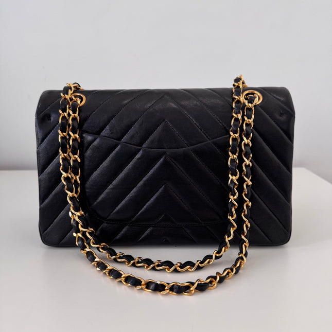 Sac Chanel Timeless 25 cm Chevrons Noir