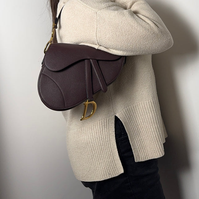 Sac Dior Saddle Moyen Prune