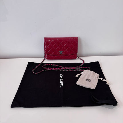 Sac Chanel Wallet on chain framboise