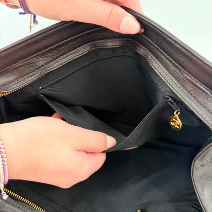 Sac Cabas Chanel CC dark brown épaule