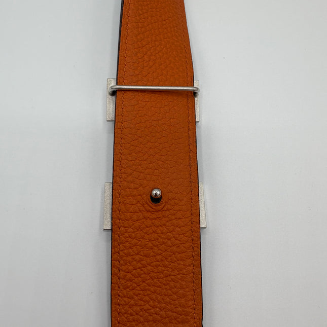 Boucle de ceinture Hermes + cuir de ceinture réversible 32mm