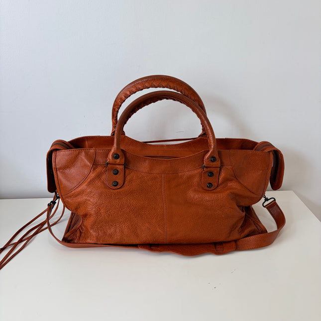 Sac Balenciaga city cognac