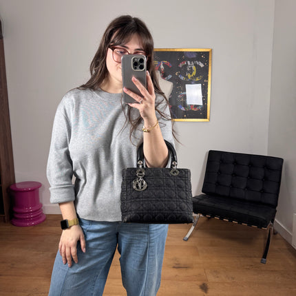 Sac Lady Dior Medium Tissu Jean Noir Dior