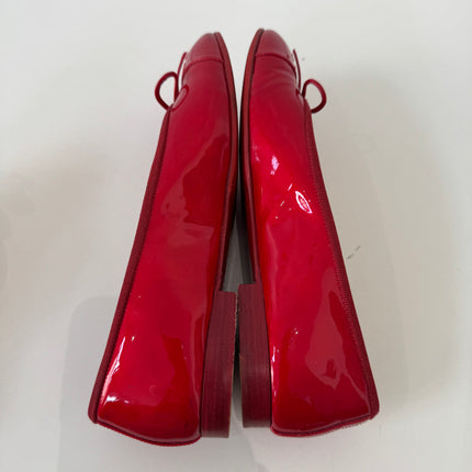 Ballerines Chanel T39 cuir vernis rouge