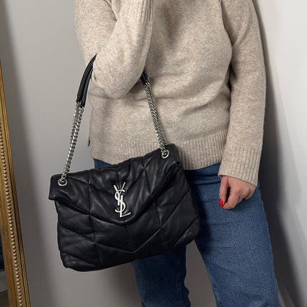 Sac Saint Laurent Puffer Large Noir