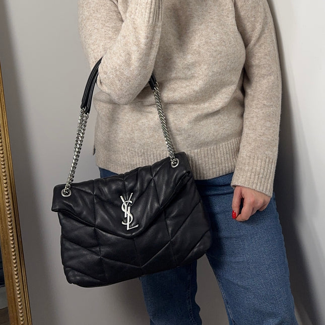 Sac Saint Laurent Puffer Large Noir