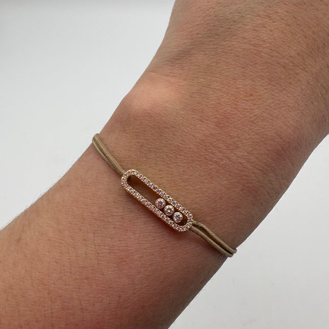 Bracelet Messika cordon beige pavé care(s)