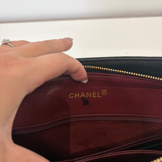 Sac Chanel Cabas Cuir & Tissu vintage