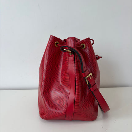 Sac Louis Vuitton Noé PM Cuir Épi Rouge