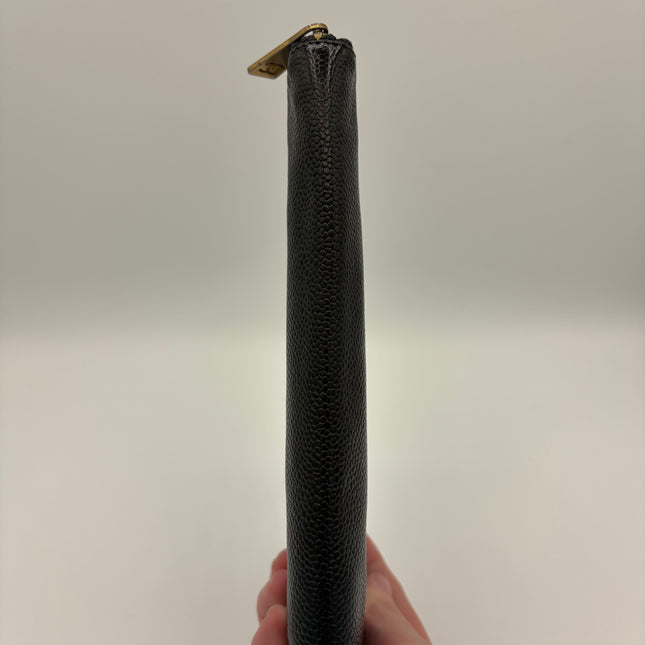 Portefeuille Chanel cuir grainé noir
