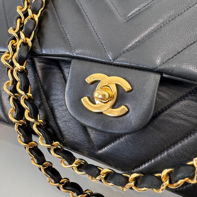 Sac Chanel Timeless 25 cm Chevrons Noir