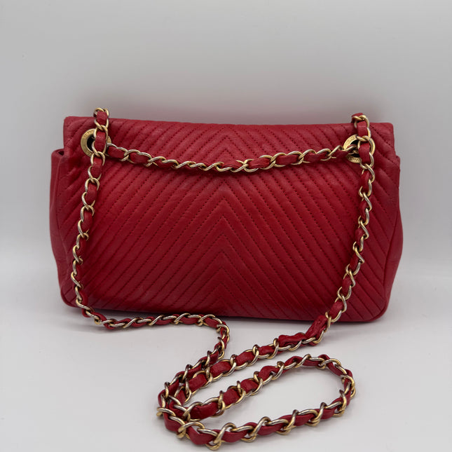 Sac chevrons Chanel Rouge