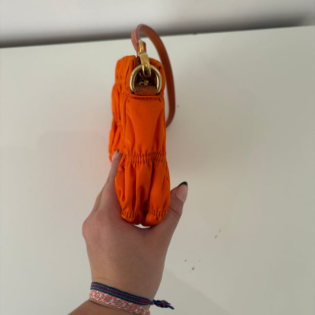 Sac Prada gaufre nylon papaya