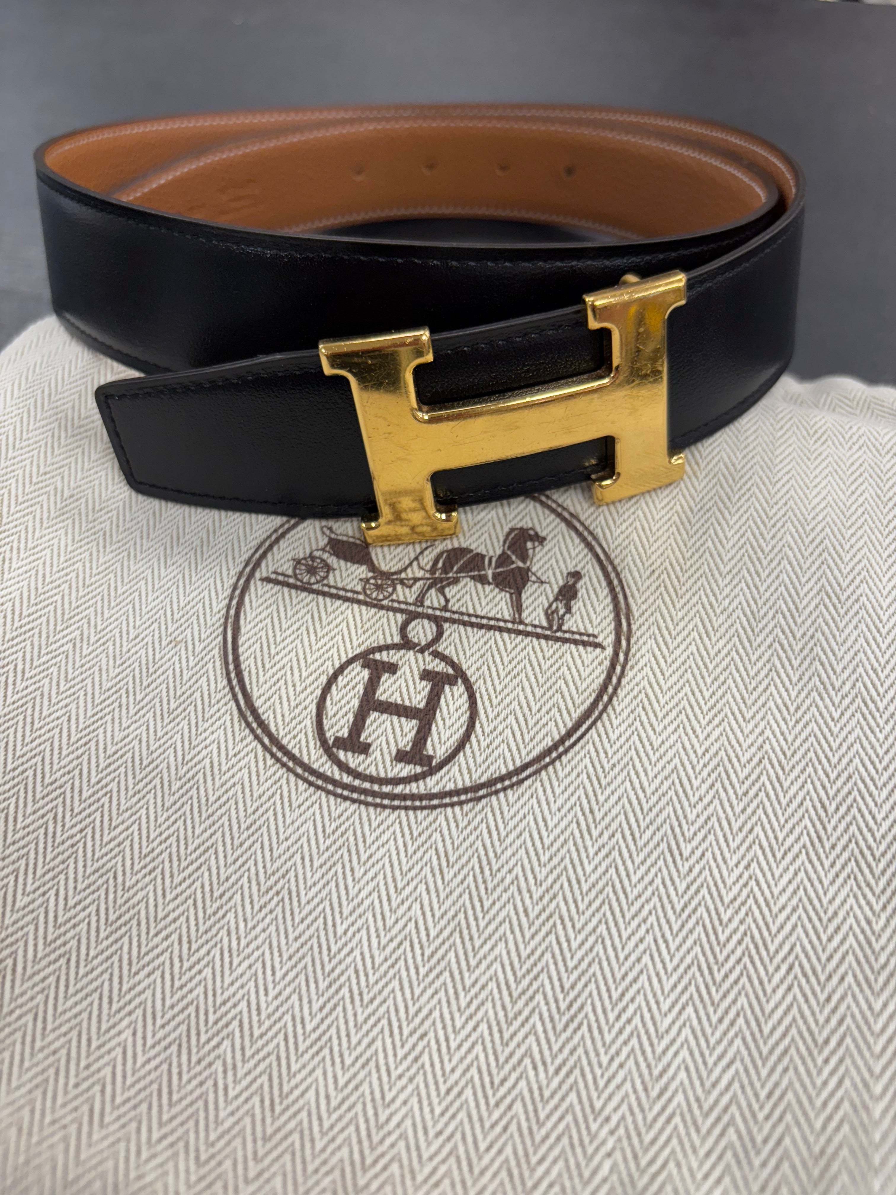 Ceinture réversible Hermes 85cm