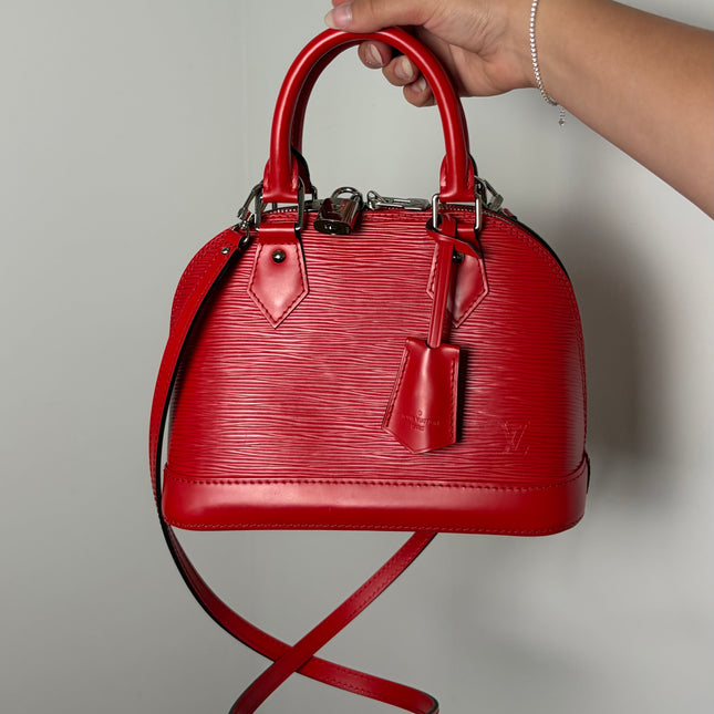Sac Louis Vuitton BB Alma Cuir Épi Rouge