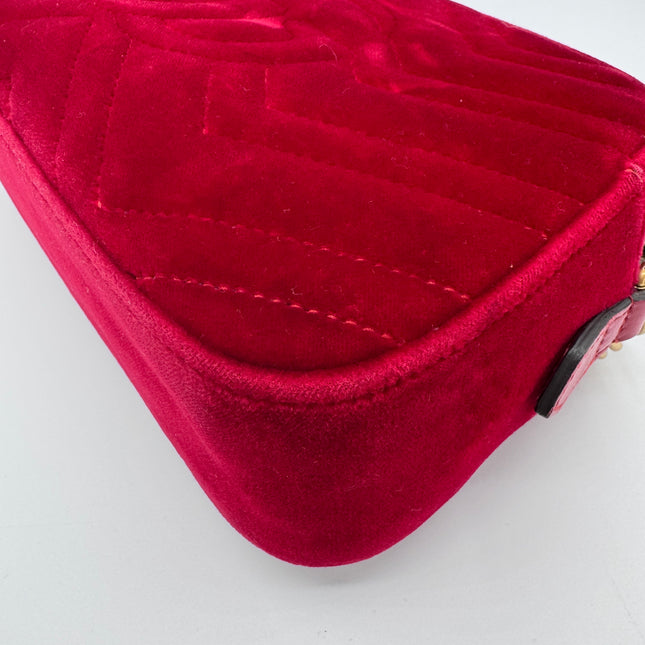 Sac Gucci GG Marmont Velours Velvet Rouge