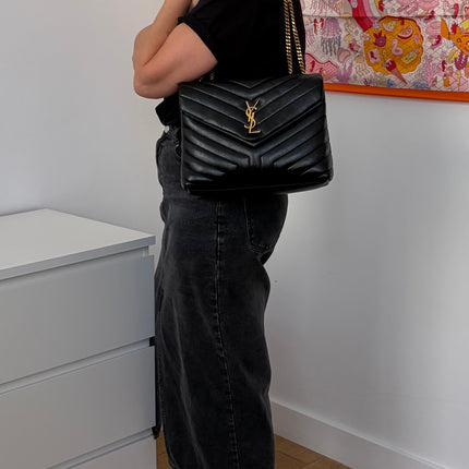 Sac Saint Laurent Loulou médium noir