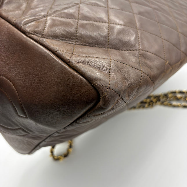 Sac shopping Chanel vintage chocolat