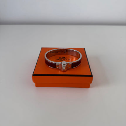 Bracelet Hermès Charnière émail bourgogne S
