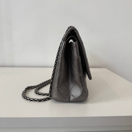 Sac Chanel 2.55 Argent Irisé 28cm