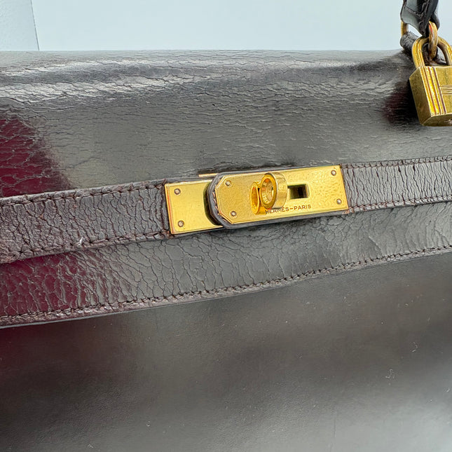 Sac Hermès Kelly 32 vintage marron