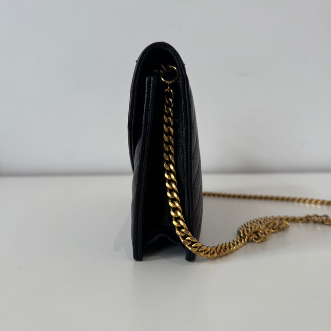 Sac Saint Laurent cassandre enveloppe chain Wallet noir