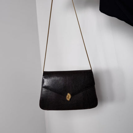 Sac Dior Vintage lézard marron