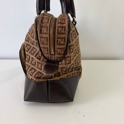 Sac Fendi Zucchino Toile Marron