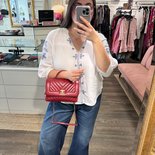 Sac Top Handle Chevron Chanel