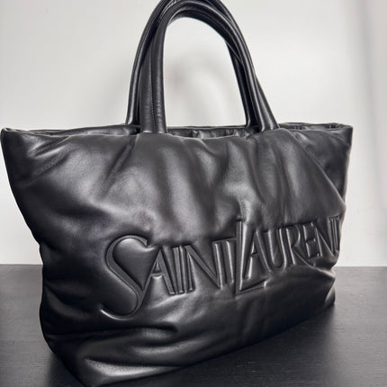 Sac Grand Cabas Saint Laurent cuir nappa noir