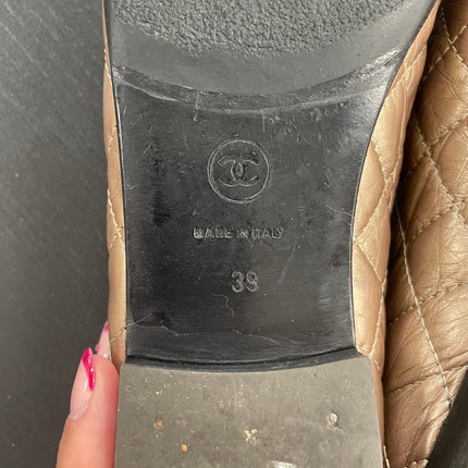 Ballerines Chanel Matelassées Bronze T39