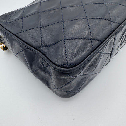 Sac Chanel caméra vintage bleu nuit