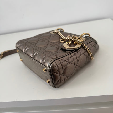 Sac Dior Mini Lady Dior bandoulière Mordoré