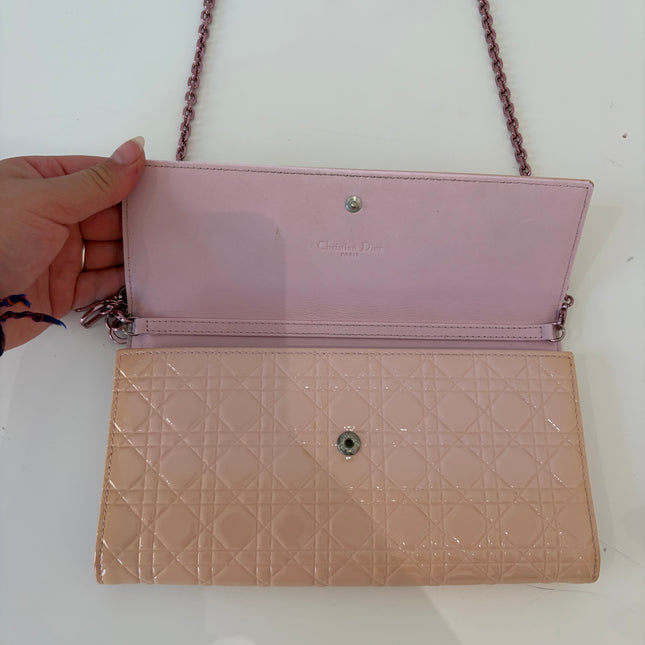 Sac Dior Wallet on chain Lady Dior rose