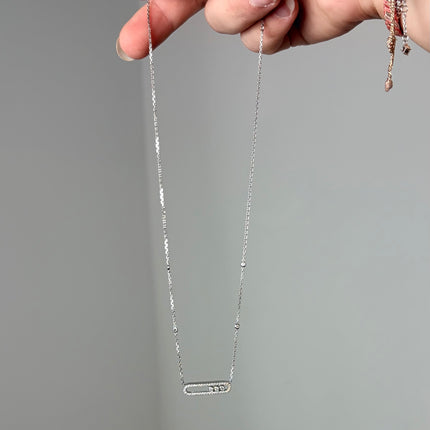 Collier Messika Move baby Pave or blanc et diamants