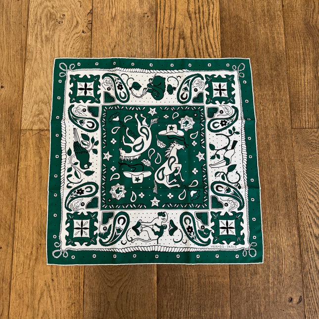 Bandana 55 Hermès Animaux Vert