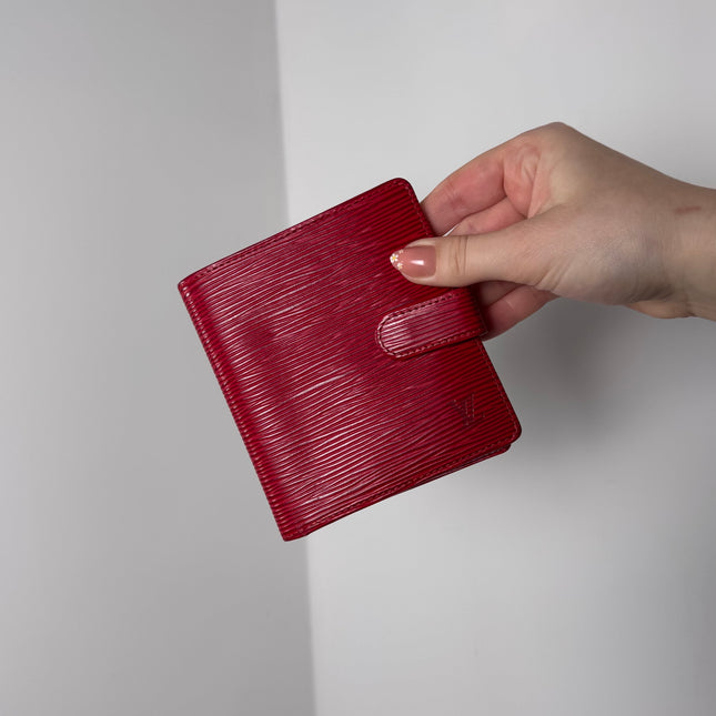 Portefeuille Louis Vuitton Cuir Épis Rouge